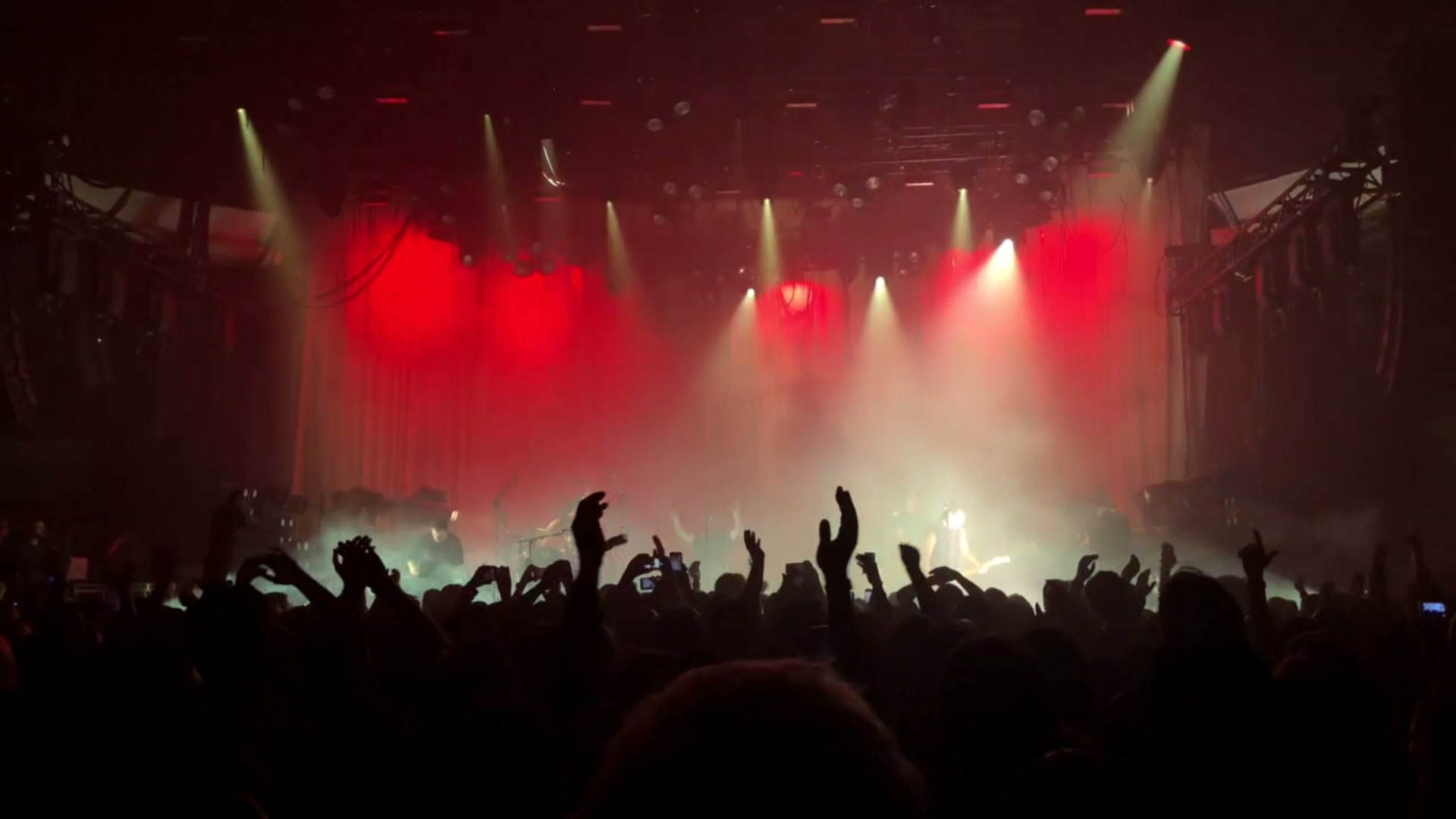 Crowd silhouettes during a Nine Inch Nails performance