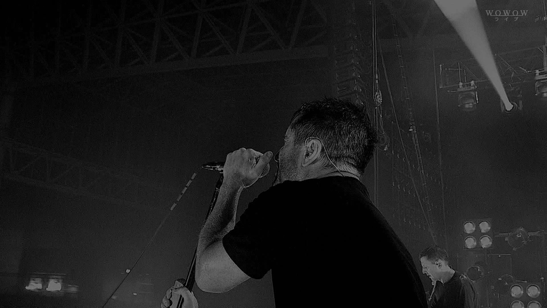 Broadcast footage of a Nine Inch Nails performance