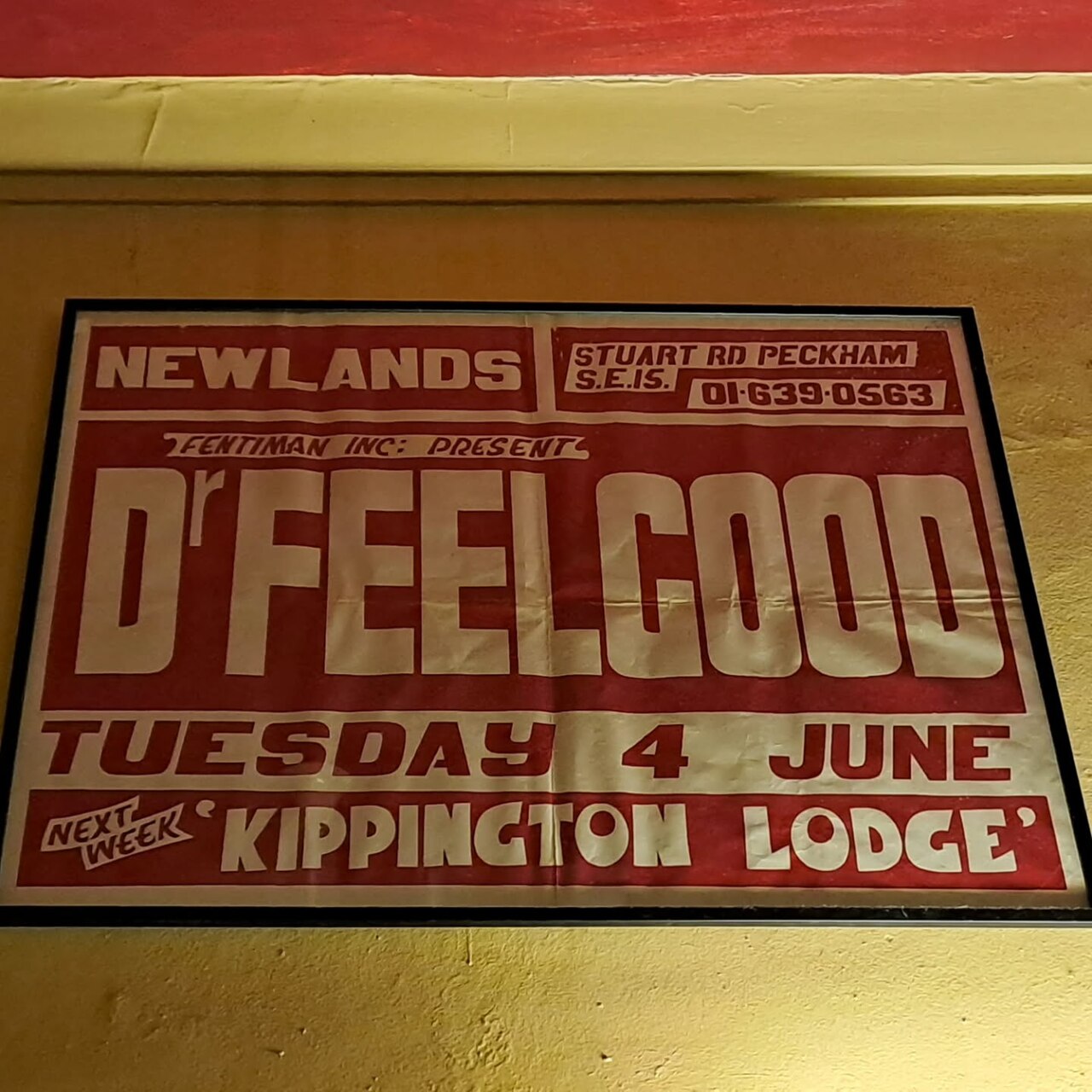 Framed vintage concert poster