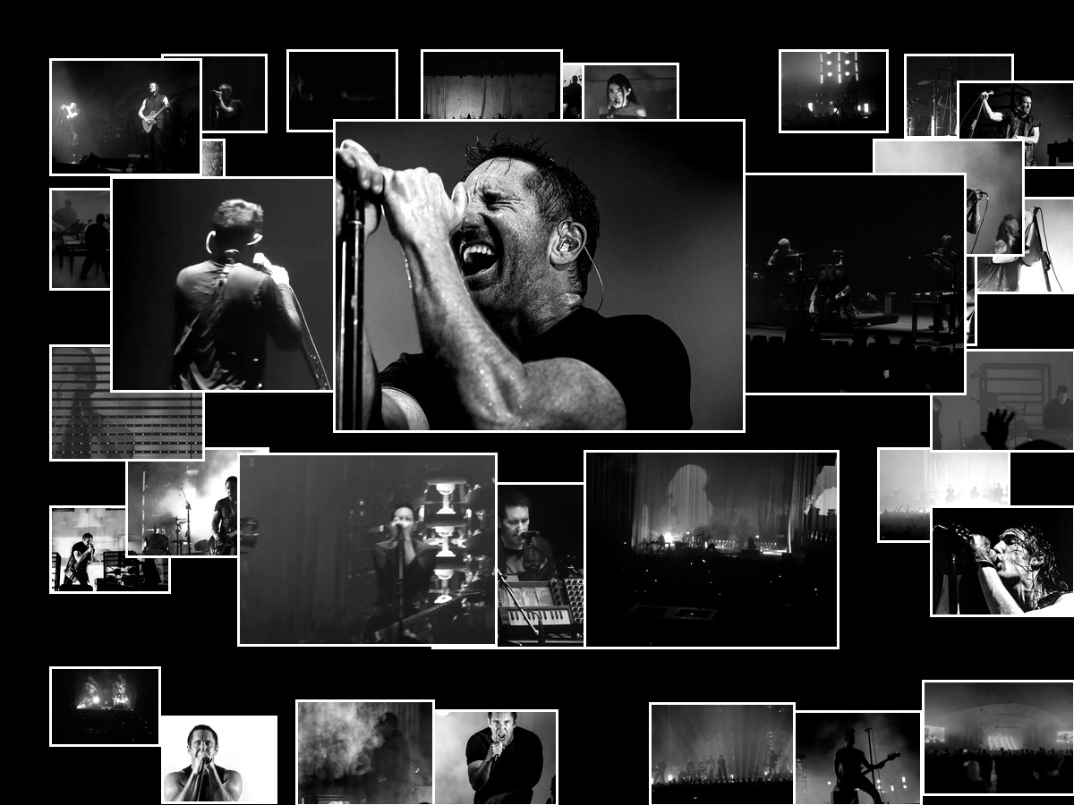 Cross-era Nine Inch Nails visual archive collage